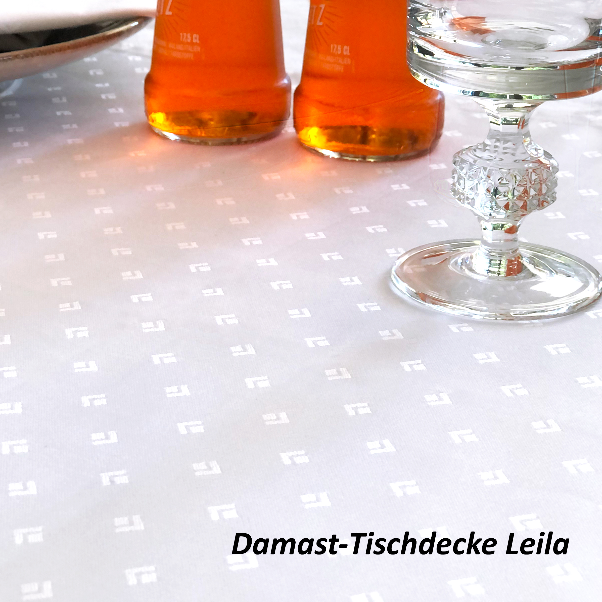 Damast-Tischdecke Leila weiss