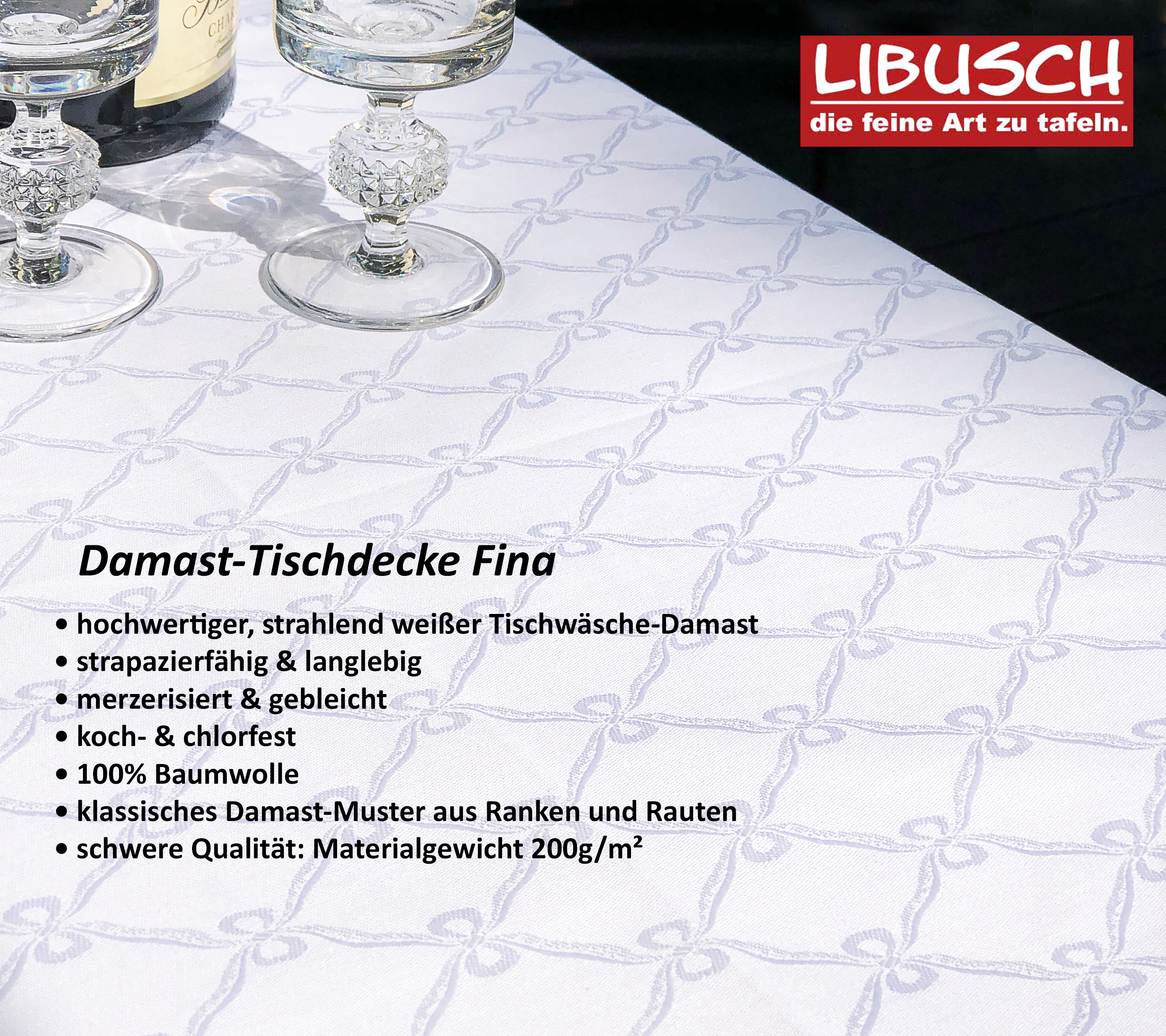 Damast-Tischdecke Fina